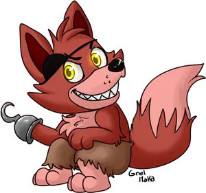 Animated Pirate Fox Character PNG Image