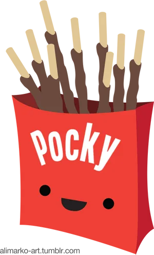 Animated Pocky Package Smiling PNG Image