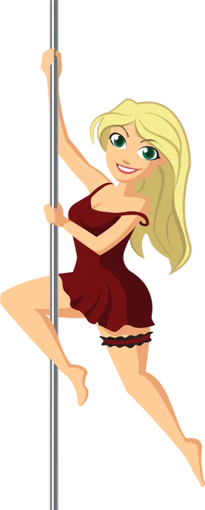 Animated Pole Dancer PNG Image