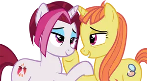 Animated Ponies Blushing Friendship PNG Image