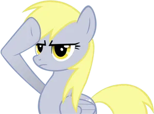 Animated Pony Saluting PNG Image