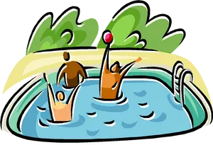 Animated Poolside Fun PNG