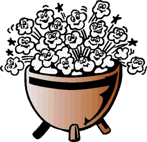 Animated Popcorn Characters Clipart PNG Image