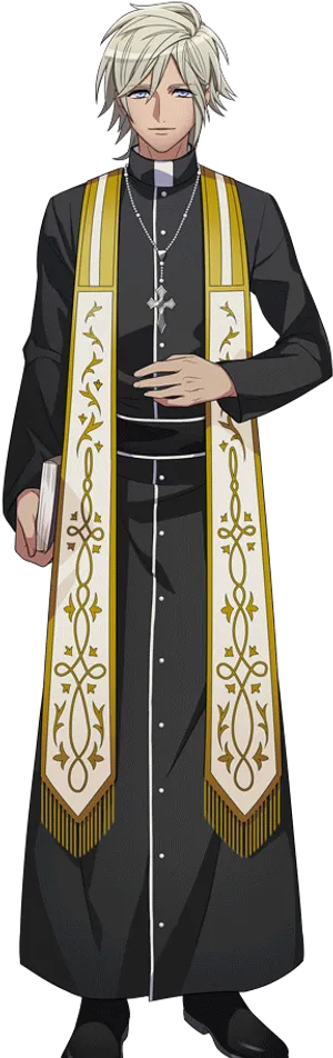 Animated Priest Character PNG Image