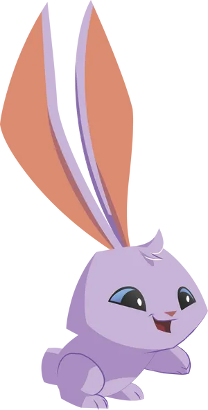Animated Purple Bunny Cartoon PNG Image