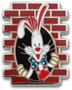 Animated Rabbit Breaking Through Wall PNG Image