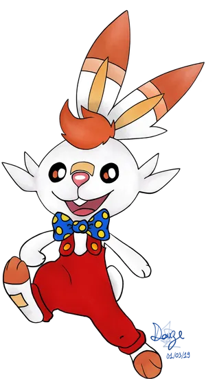 Animated Rabbit Character Illustration PNG Image