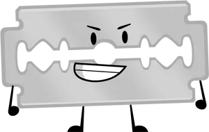 Animated Razor Blade Character PNG Image