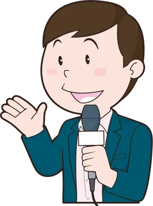 Animated Reporter Greeting PNG Image