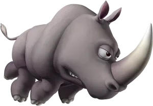 Animated Rhino Character PNG Image