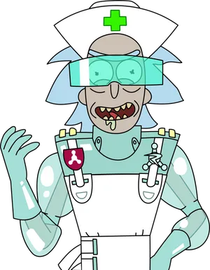 Animated Robot Surgeon Illustration PNG Image