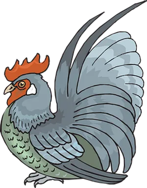 Animated Rooster Illustration PNG Image