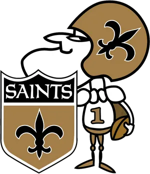 Animated Saints Mascot Logo PNG Image