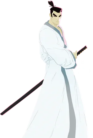 Animated Samurai Stance PNG Image