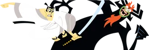 Animated Samuraiin Action PNG Image