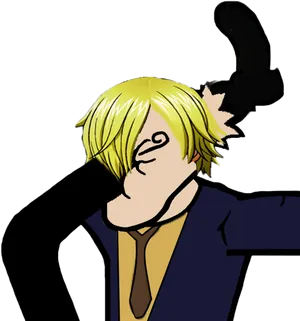 Animated Sanji Flamboyant Pose PNG Image