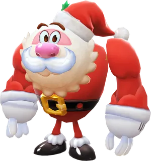 Animated Santa Character Cartoon PNG Image