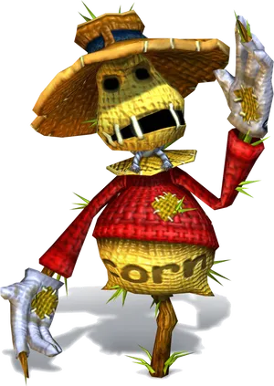 Animated Scarecrow Character PNG Image