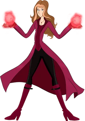 Animated Scarlet Witch Power Pose PNG Image