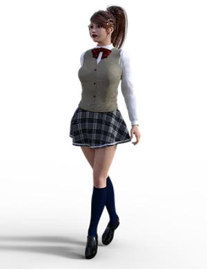 Animated Schoolgirl Uniform PNG