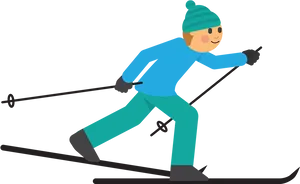 Animated Skierin Action PNG