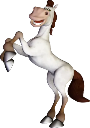 Animated Smiling Horse Character PNG Image