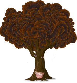 Animated Smiling Tree Character PNG Image