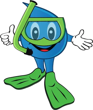 Animated Snorkeling Character PNG Image