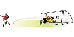 Animated Soccer Play Goal Attempt PNG Image