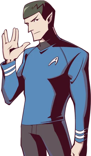 Animated Spock Vulcan Salute PNG Image