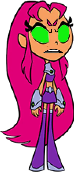 Animated Starfire Character Expression PNG Image