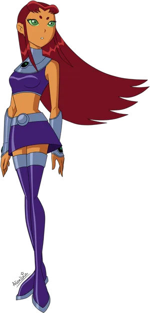 Animated Starfire Standing PNG Image