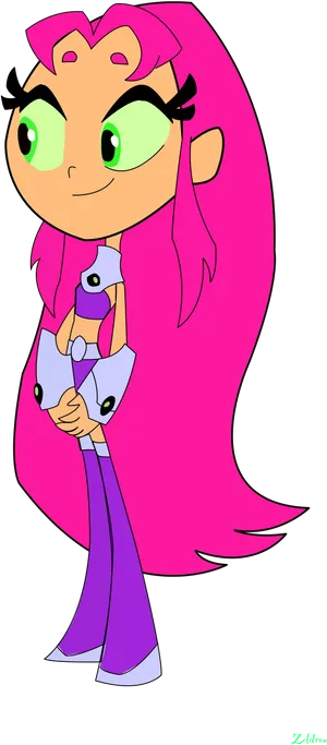 Animated Starfire Standing Pose PNG Image