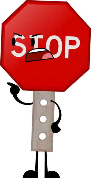 Animated Stop Sign Character PNG Image