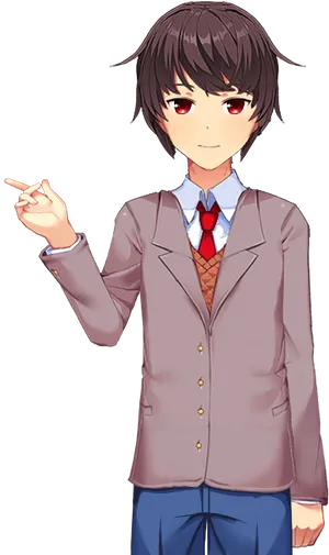 Animated Student Pointing Gesture PNG Image