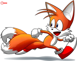 Animated Tails Character Running PNG Image