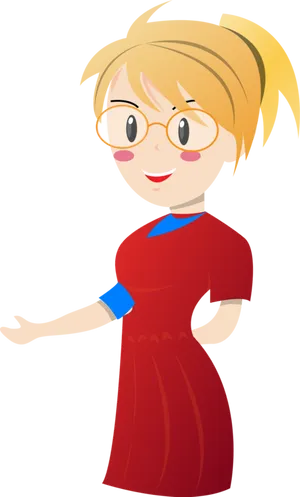 Animated Teacher Character PNG Image