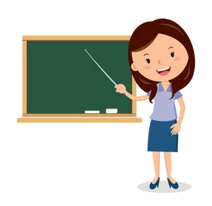 Animated Teacherat Blackboard PNG Image