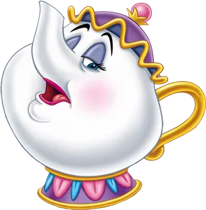 Animated Teacup Character Beauty And The Beast PNG Image