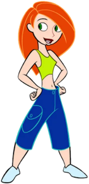 Animated Teenage Heroine PNG Image