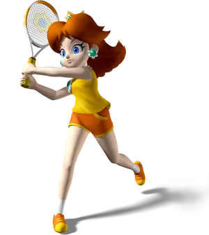 Animated Tennis Player Action Pose PNG Image