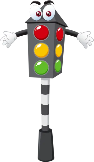 Animated Traffic Light Character PNG Image