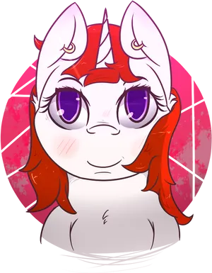 Animated Unicorn Characterwith Ear Piercings PNG Image