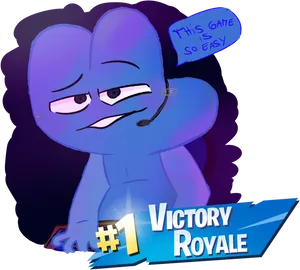 Animated Victory Royale Easy Game Statement PNG Image