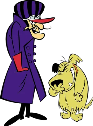 Animated Villainand Dog PNG Image