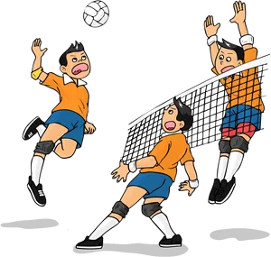 Animated Volleyball Action Clipart PNG Image