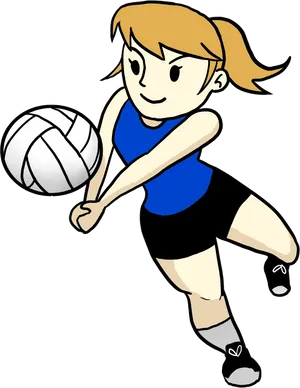 Animated Volleyball Player Clipart PNG Image