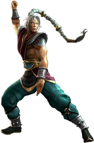 Animated Warrior Pose PNG Image