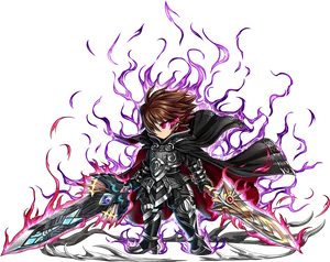 Animated Warriorwith Energy Blades PNG Image