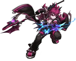 Animated Warriorwith Energy Weapons PNG Image